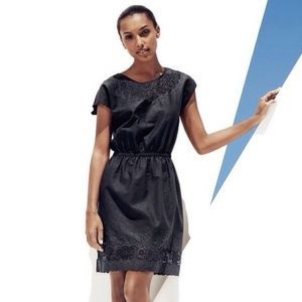 J. Crew Embroidered Scallop Trim Linen Dress 4